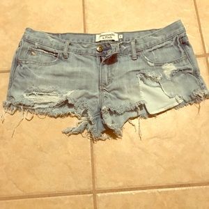 Destructed jean shorts
